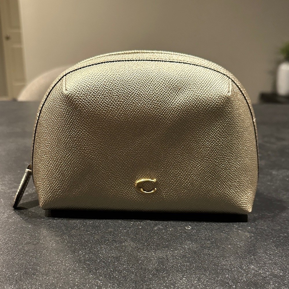 Coach Metallic Gold Cosmetic Bag